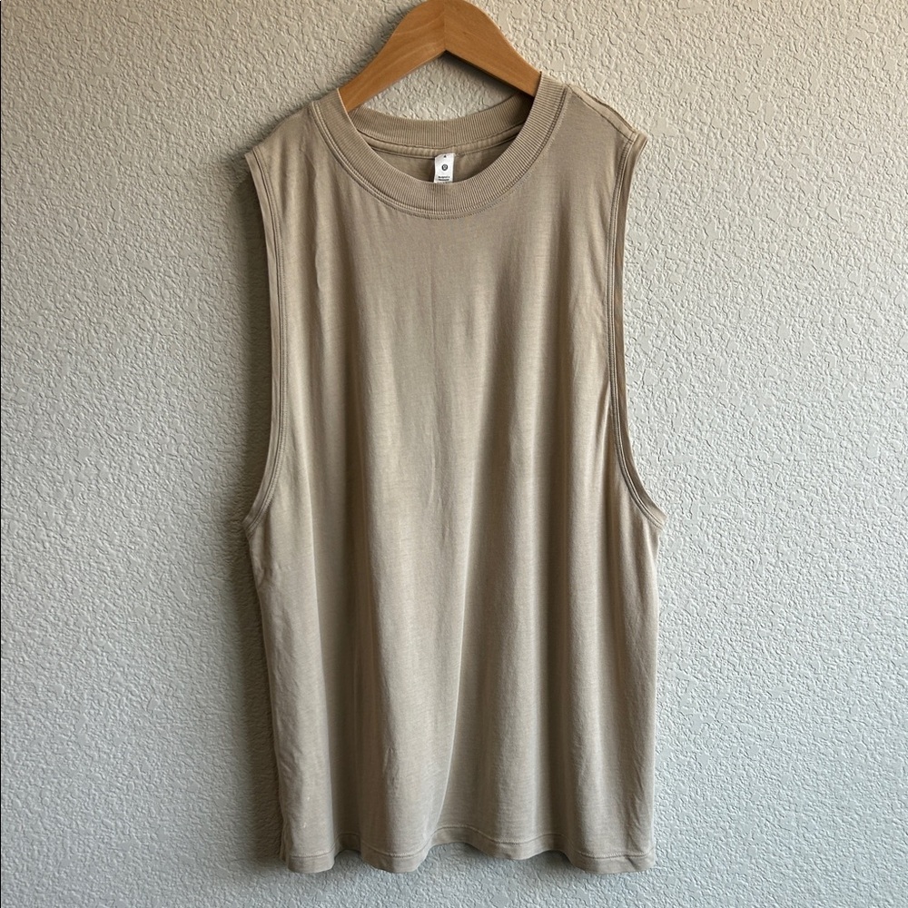 Lululemon All Yours Boyfriend Tank Beige Sleeveless Tank Top